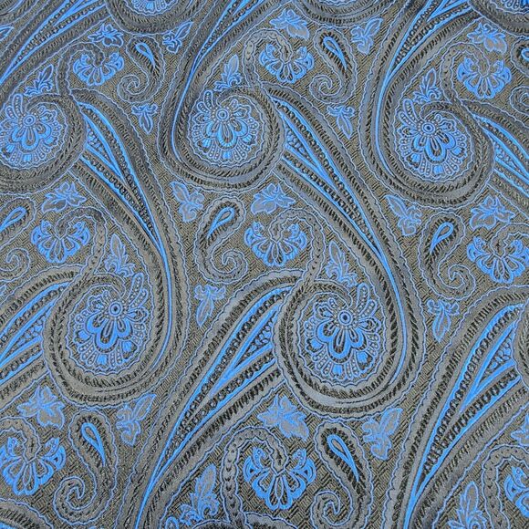 Barry.Wang Men's Black &Blue Paisley Flower Shirt Size S - Picture 3 of 11